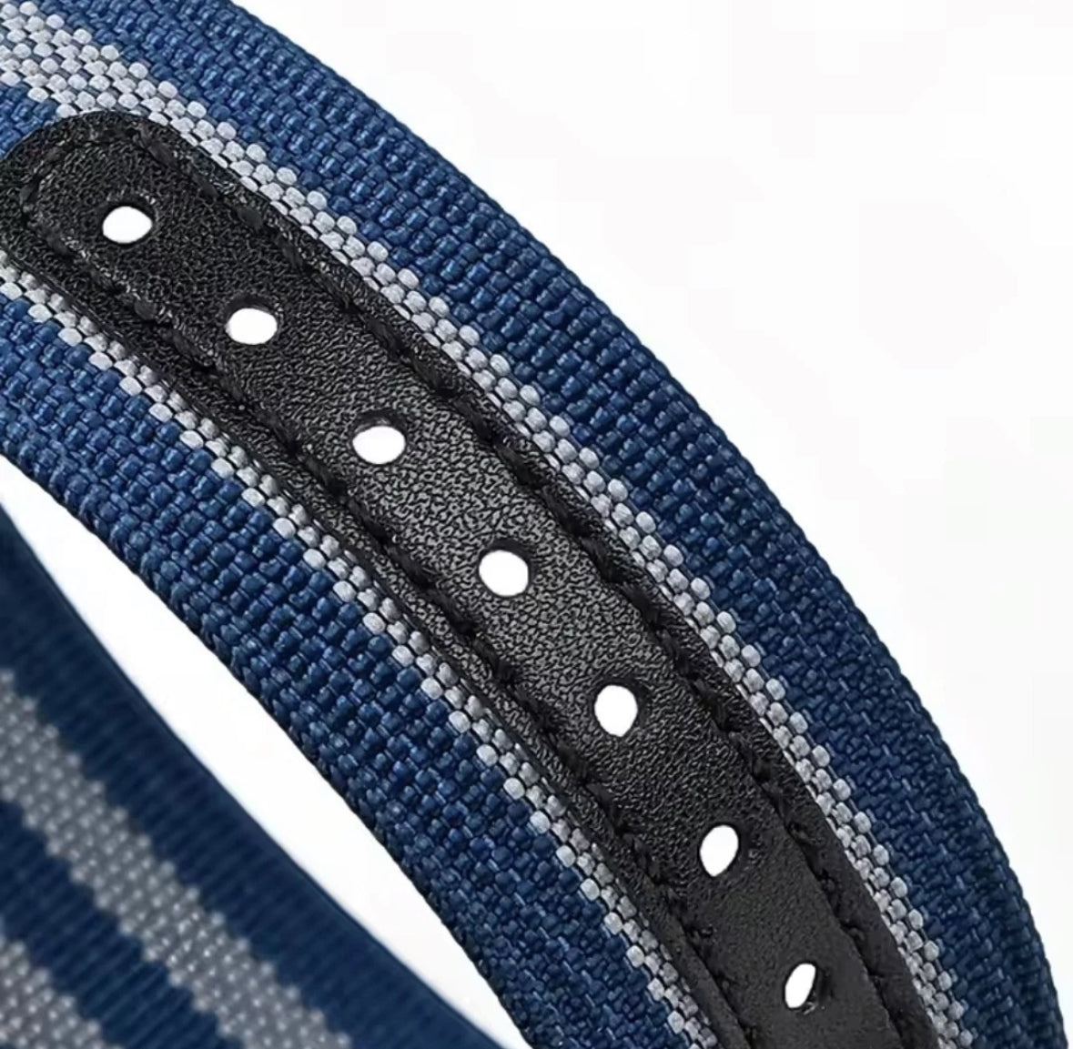 Nylon Single Pass Watch strap For Tudor FXD Pelagos with leather buckle holes