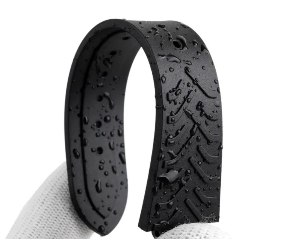 Rubber Watch Strap For Tudor Black Bay 41 79540 22mm 12mm Black Deployant Clasp