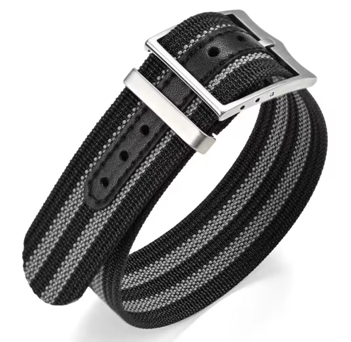 Nylon Single Pass Watch strap For Tudor FXD Pelagos with leather buckle holes