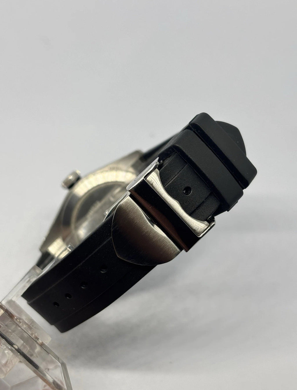 Rubber Watch Strap For Tudor Black Bay 41 79540 22mm 12mm Black Deployant Clasp