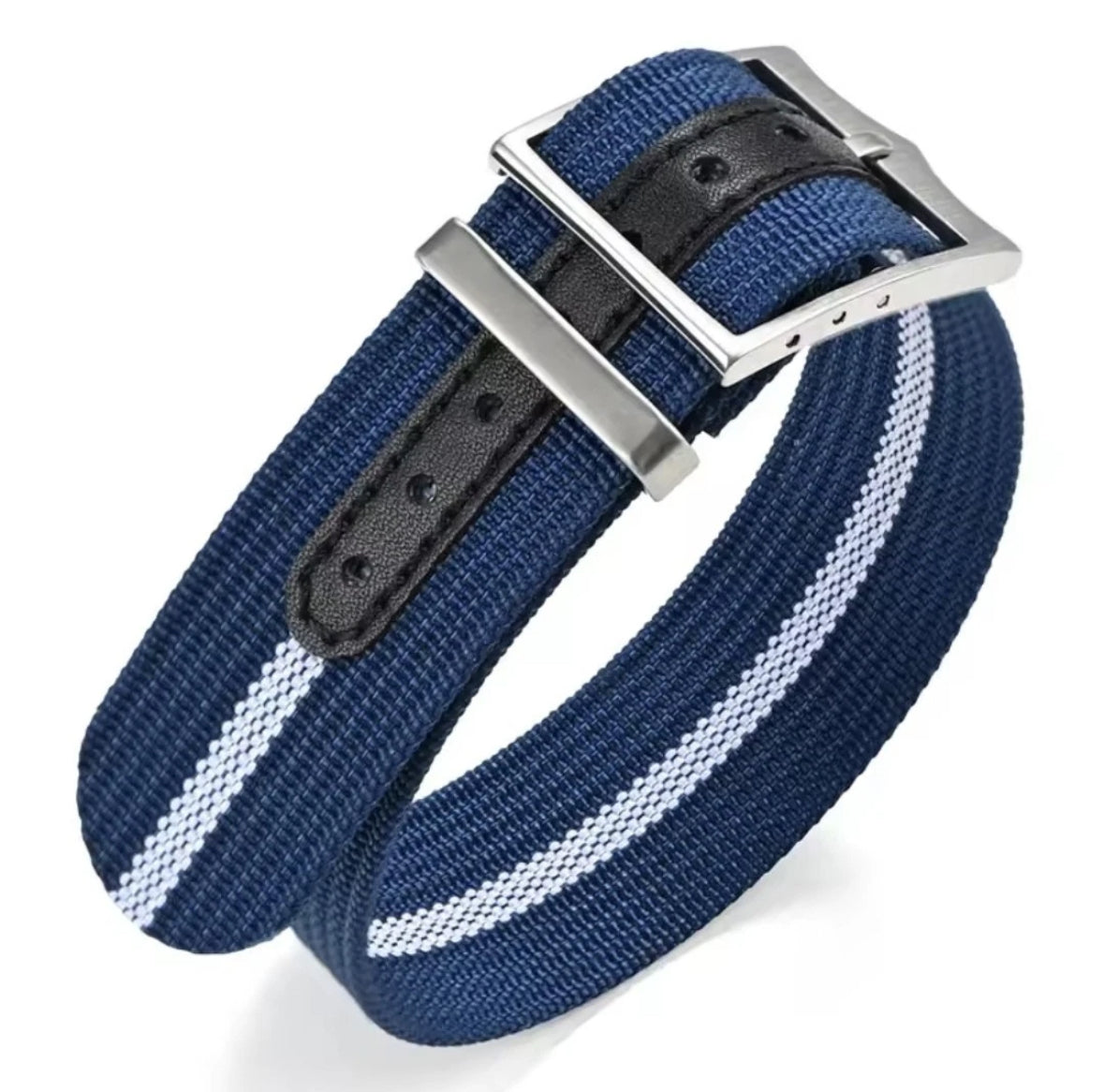 Nylon Single Pass Watch strap For Tudor FXD Pelagos with leather buckle holes