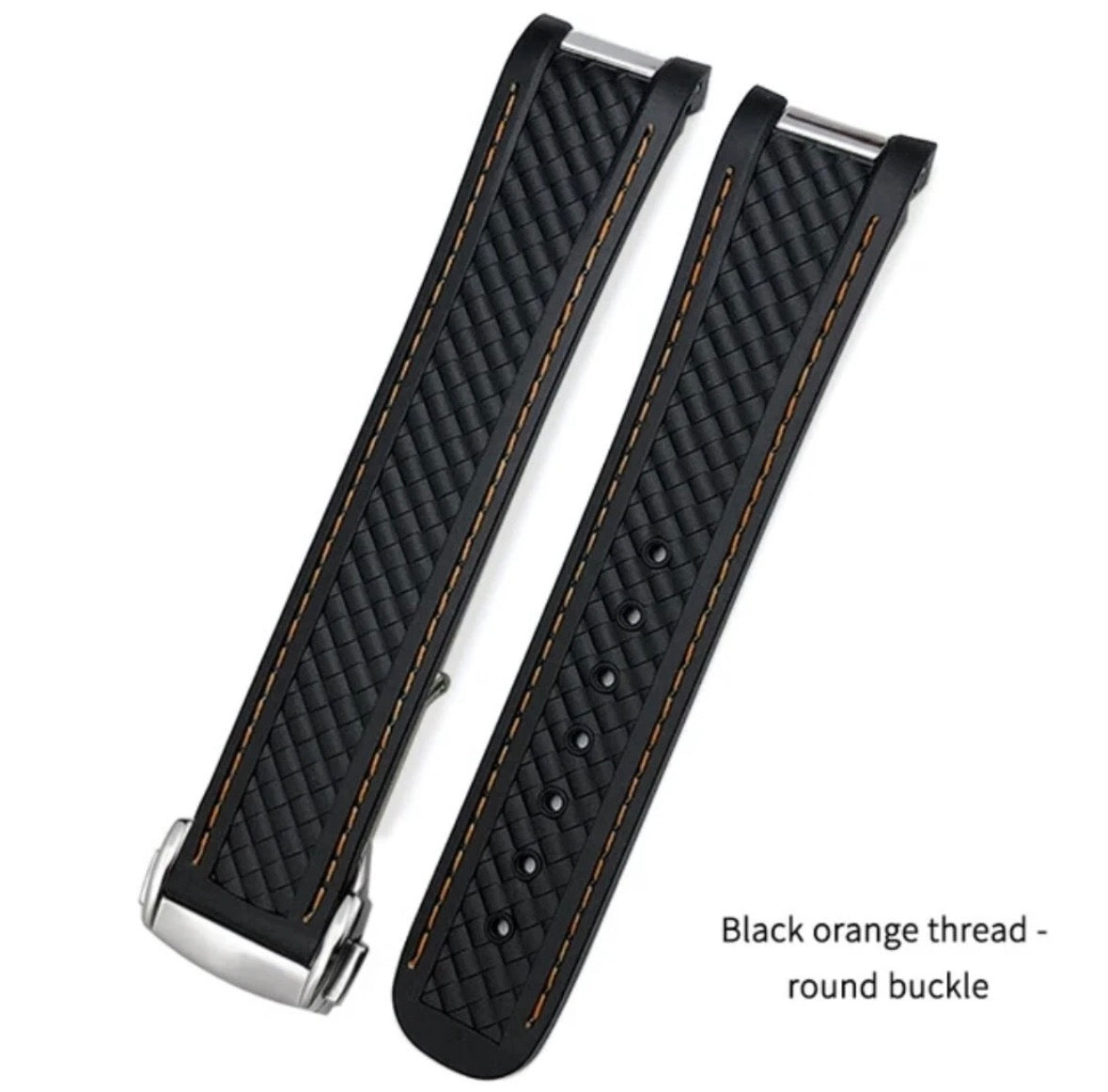 Rubber Watch Strap For Omega Aqua Terra AT150 20mm 19mm Nylon Stitched Curve end