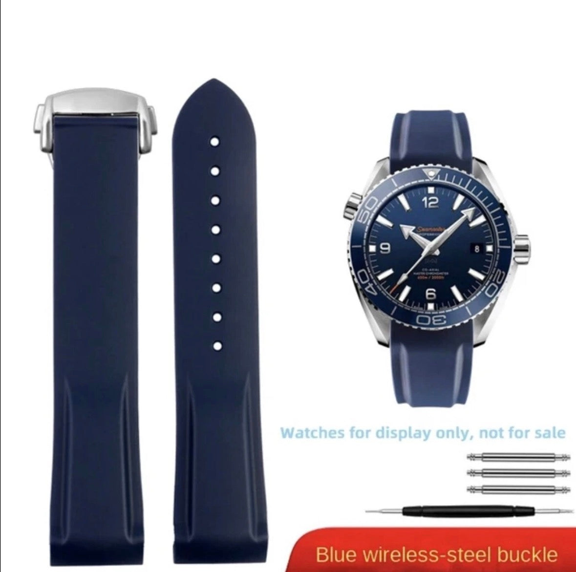 Rubber Watch Strap For Omega planet ocean 600 19mm 20mm 21mm 22mm Curved end Nylon