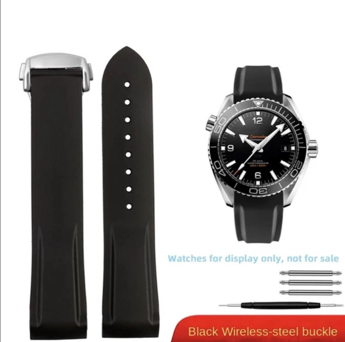 Rubber Watch Strap For Omega planet ocean 600 19mm 20mm 21mm 22mm Curved end Nylon