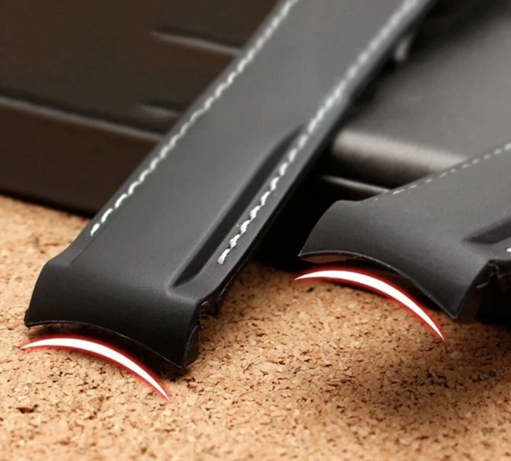 Rubber Watch Strap For Omega planet ocean 600 19mm 20mm 21mm 22mm Curved end Nylon