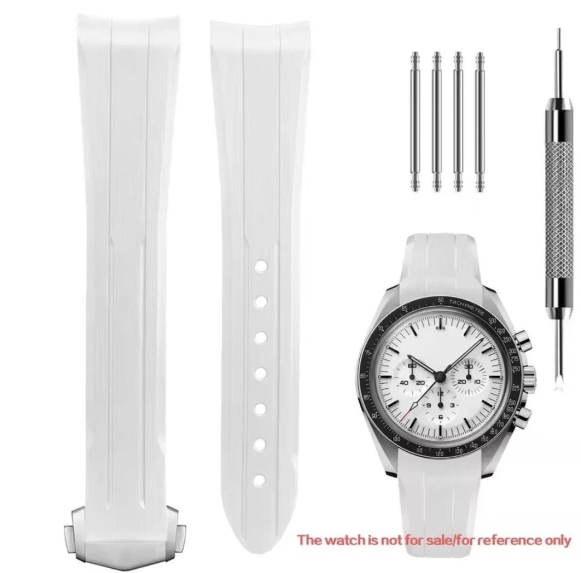 Rubber Watch Strap For Omega Speedmaster 20mm Black Blue Grey White Moonwatch