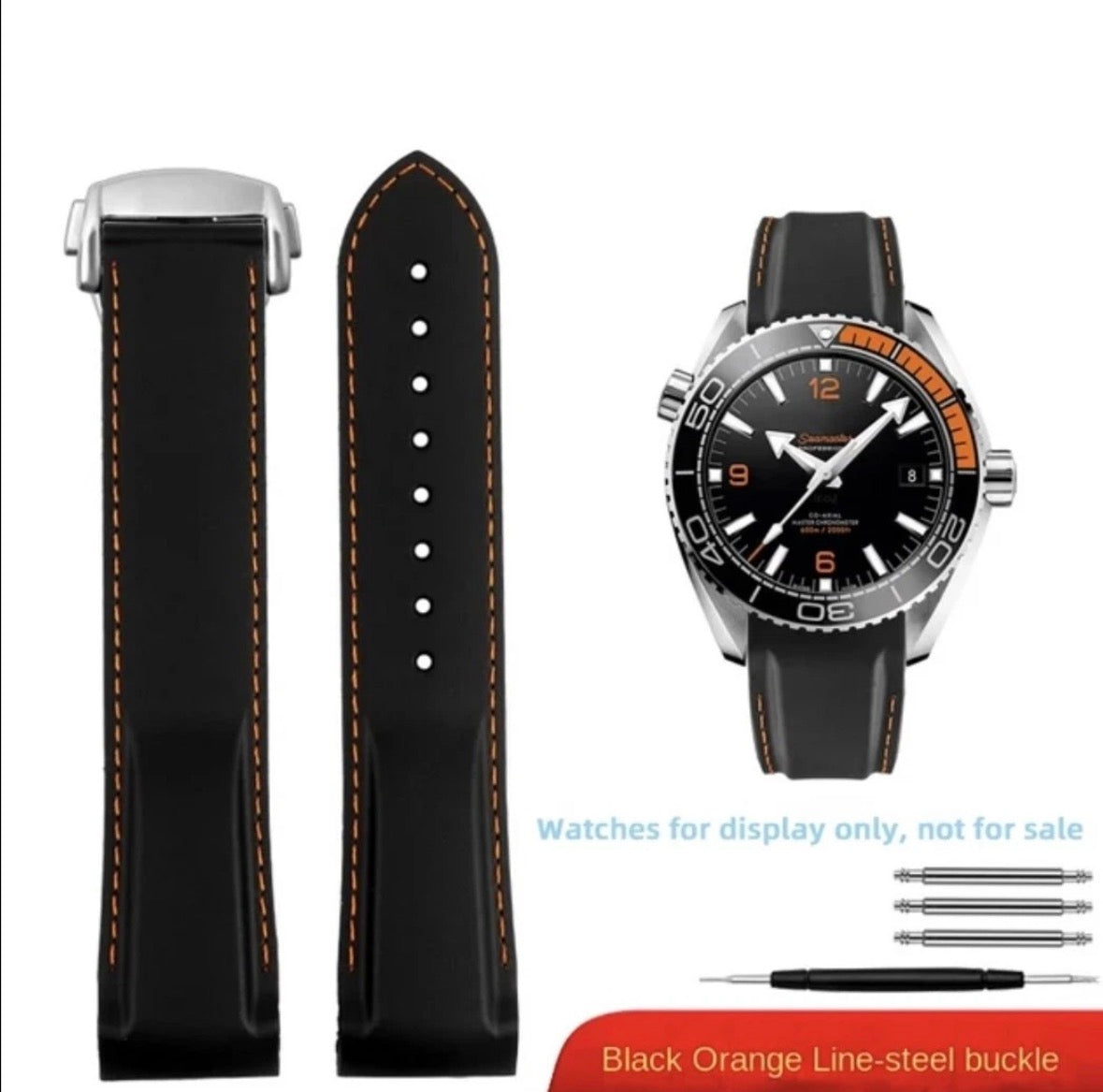 Rubber Watch Strap For Omega planet ocean 600 19mm 20mm 21mm 22mm Curved end Nylon