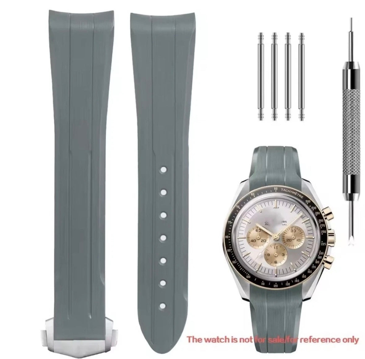 Rubber Watch Strap For Omega Speedmaster 20mm Black Blue Grey White Moonwatch