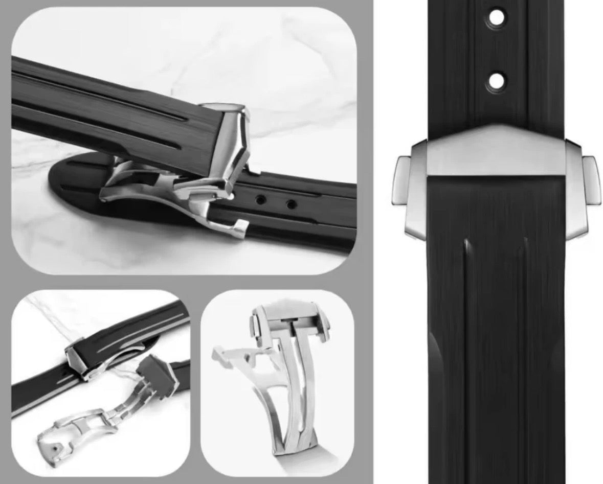 Rubber Watch Strap For Omega Speedmaster 20mm Black Blue Grey White Moonwatch