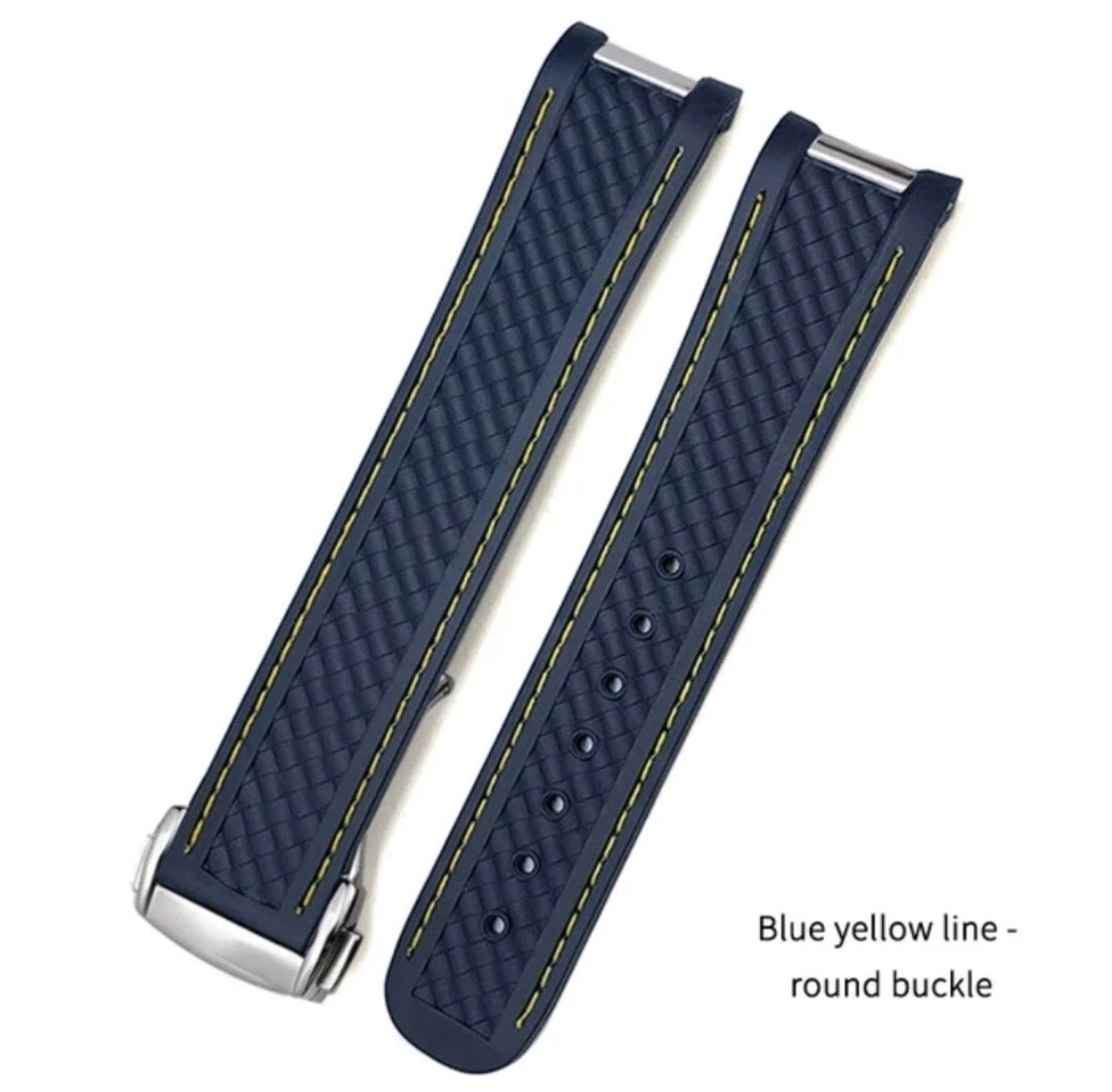 Rubber Watch Strap For Omega Aqua Terra AT150 20mm 19mm Nylon Stitched Curve end