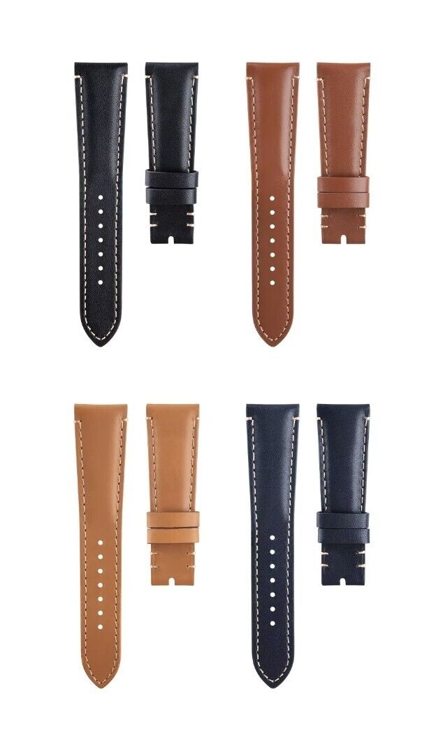 Leather Watch Strap For Tudor Black Bay Metal End Link Deployant clasp 22mm