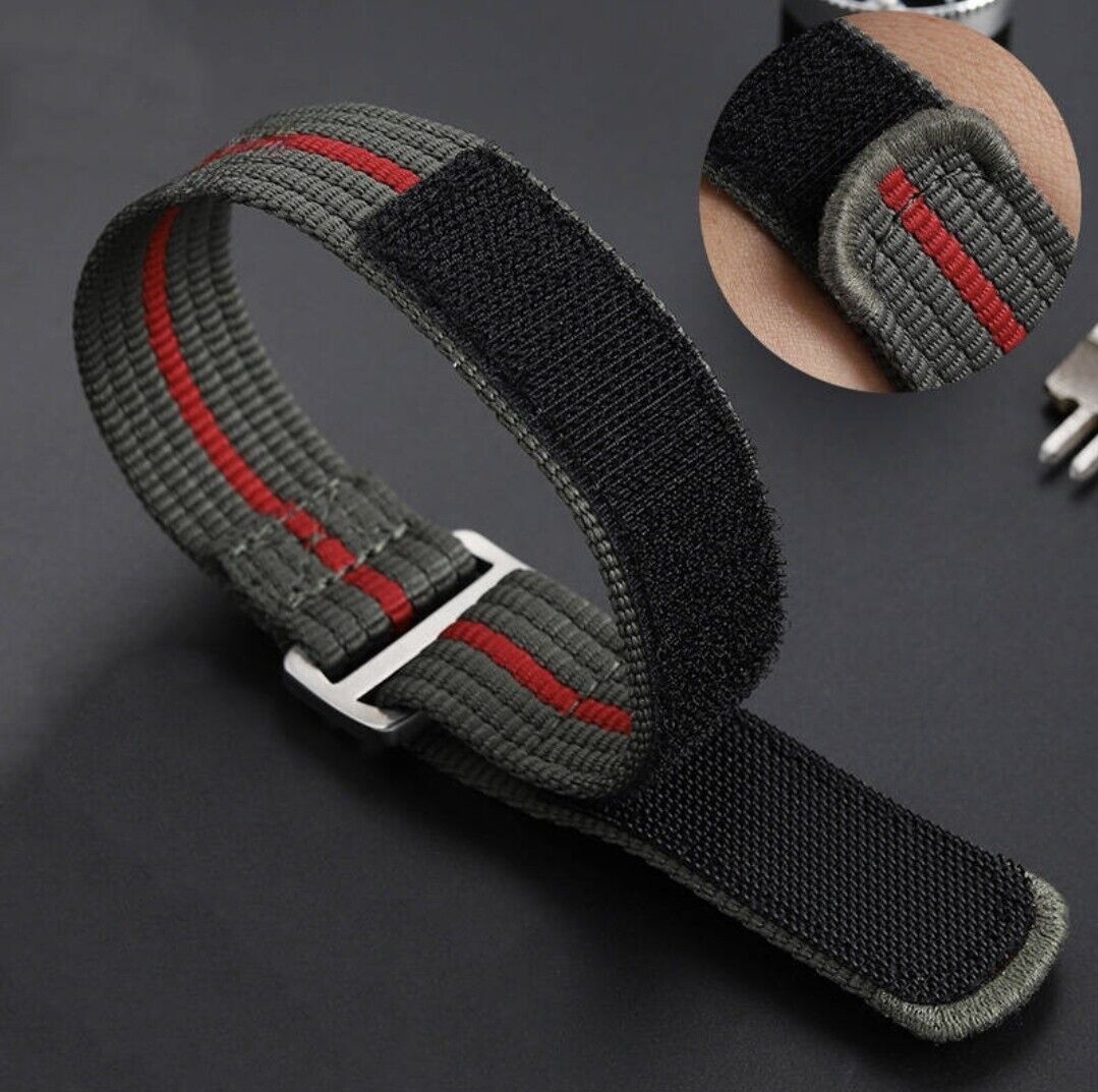 Nylon Strap For Tudor Pelagos FXD 22mm 20 Band Ribbed Single Pass Hook and Loop