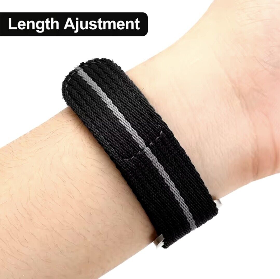 Nylon Single Pass Hook and Loop Strap Watch Band For Tudor FXD Pelagos and Other