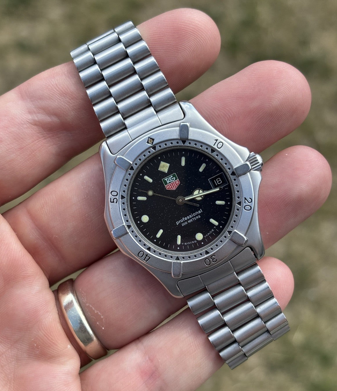 Tag Heuer Professional 2000 962.006 Full Size 38mm Model Black Dial