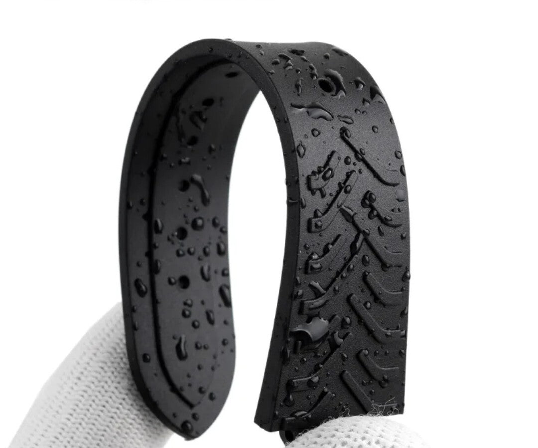 Rubber Watch Strap For Tudor Pelagos 22mm 12mm Black Deployant Clasp Diver