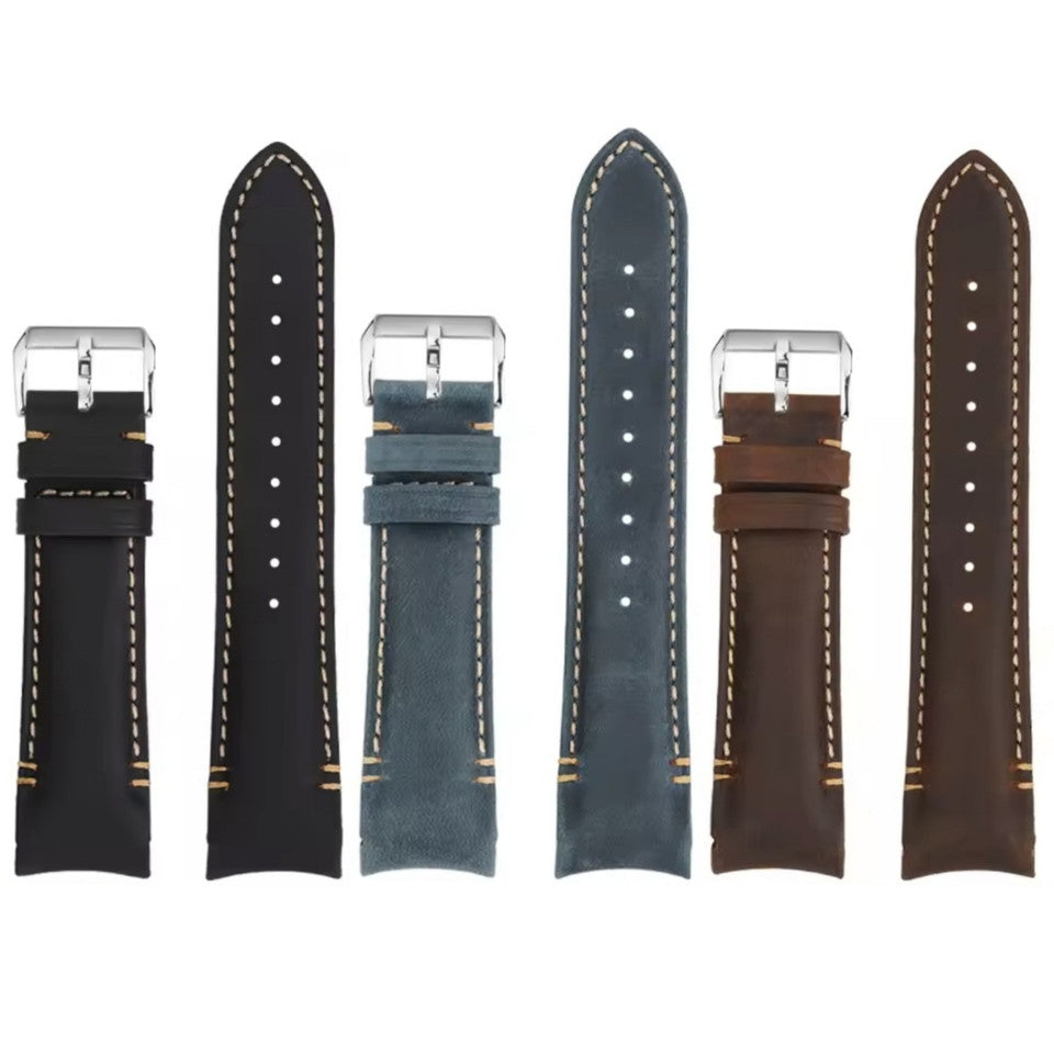 Leather Strap For Tudor Black Bay Curved End 20mm 22mm BB58 Heritage Pin Buckle