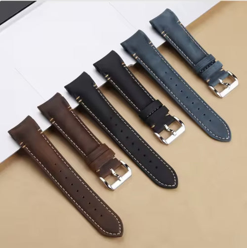 Leather Strap For Tudor Black Bay Curved End 20mm 22mm BB58 Heritage Pin Buckle