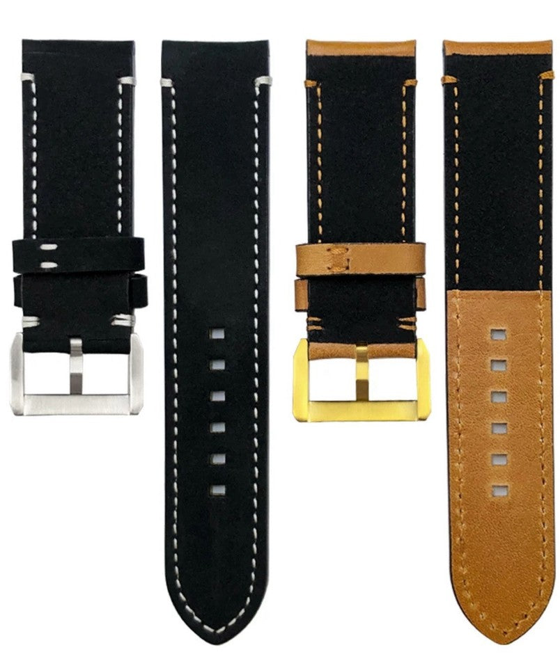 Leather Strap For Tudor Black Bay Bronze 23mm 22mm Pin Buckle