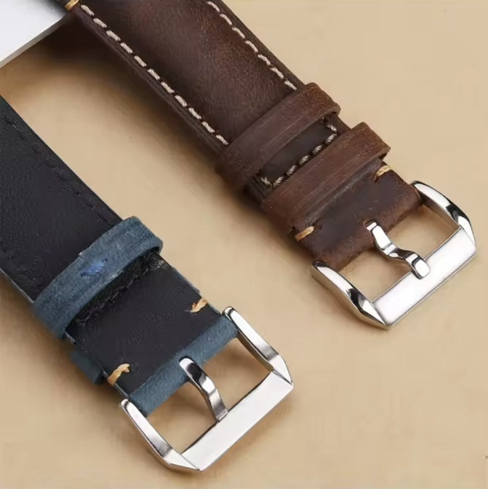 Leather Strap For Tudor Black Bay Curved End 20mm 22mm BB58 Heritage Pin Buckle