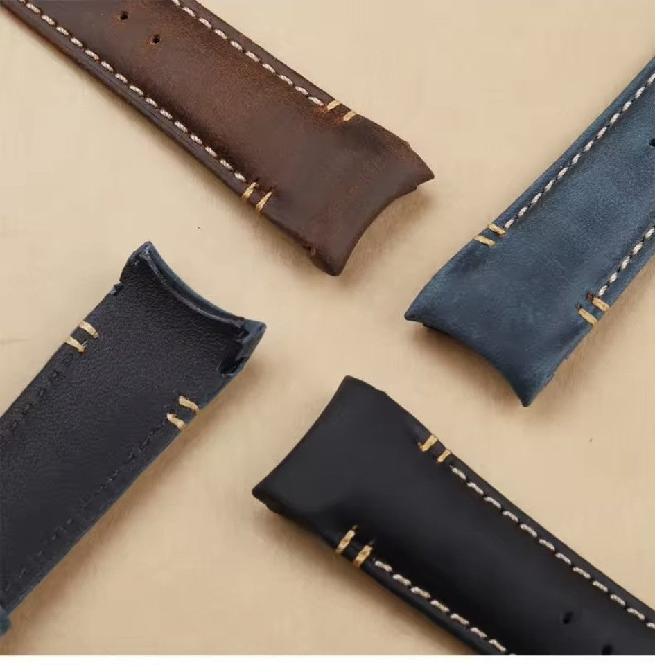 Leather Strap For Tudor Black Bay Curved End 20mm 22mm BB58 Heritage Pin Buckle