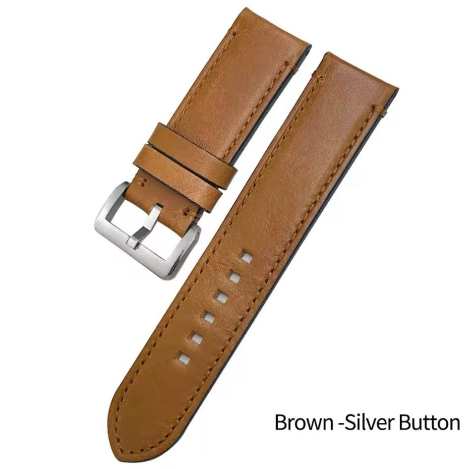 Leather Strap For Tudor Black Bay Bronze 23mm 22mm Pin Buckle