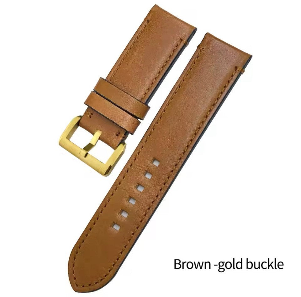Leather Strap For Tudor Black Bay Bronze 23mm 22mm Pin Buckle